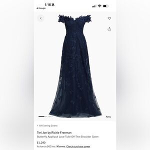 Teri Jon by Rickie Freeman Butterfly
Applique Gown